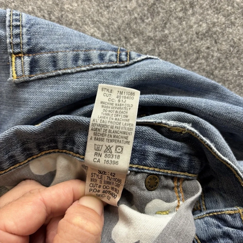 Lucky Brand 181 Jeans Mens‎ 42x32 (Fits 42X31) Relaxed Straight Y2K Blue Denim